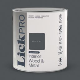 LickPro 2.5Ltr Black 01 Satin Water-Based Trim Paint