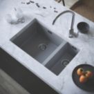 ETAL Comite 1.5 Bowl Composite Kitchen Sink Matt Grey Left-Handed 670mm x 440mm