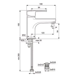 Ideal Standard Calista Chrome 155mm Deck Mounted Lever Mono Bath Mixer Tap