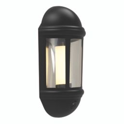 4lite  Outdoor LED IP65 Wall Lantern With PIR Sensor Black 8W 400lm