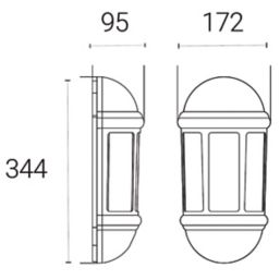 4lite  Outdoor LED IP65 Wall Lantern With PIR Sensor Black 8W 400lm