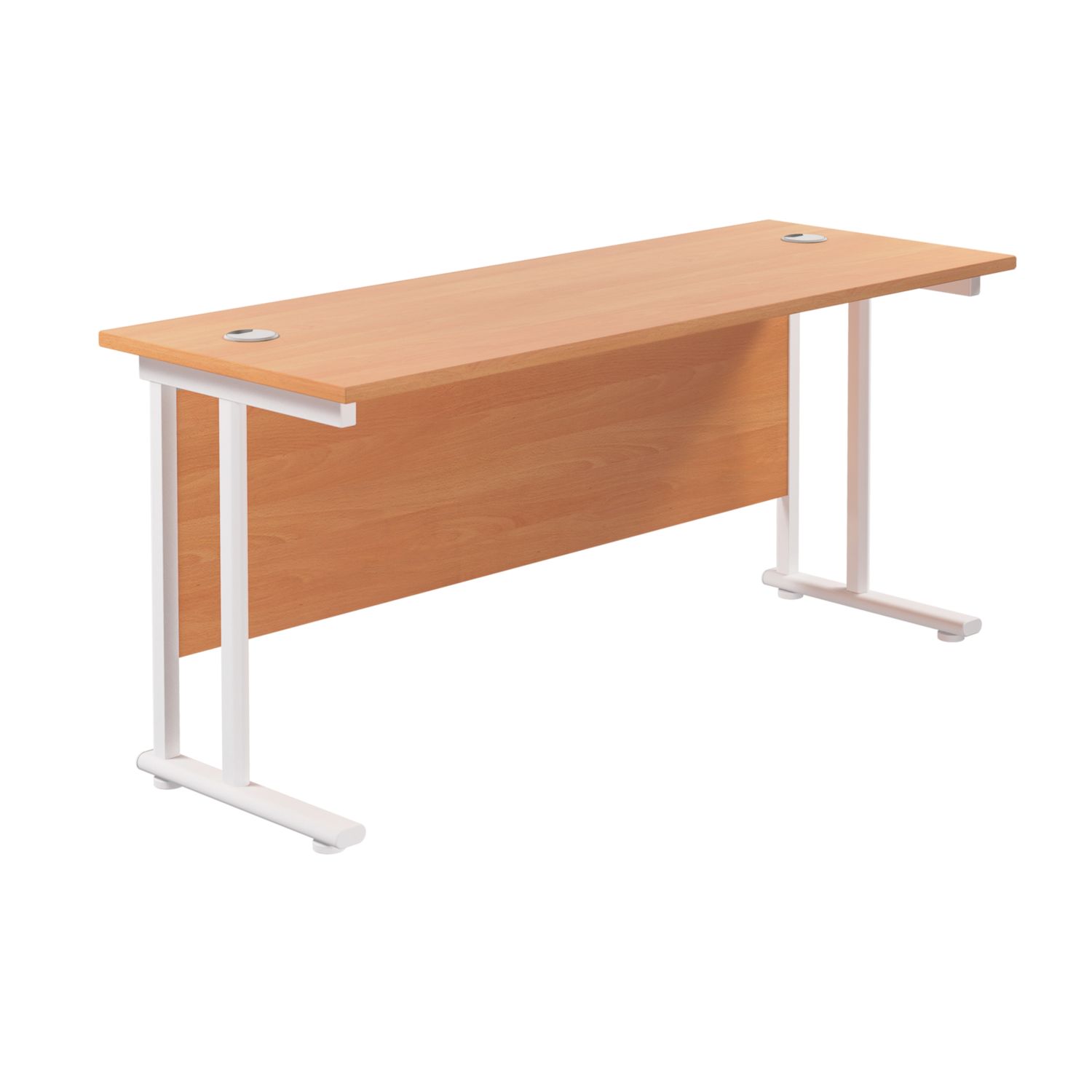 TC Group Aztec Twin Upright Rectangular Office Desk Beech/White 1600mm x 600mm (138TT)