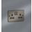 Knightsbridge  13A 2-Gang DP Switched Double Socket Gunmetal  with Black Inserts