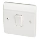 MK Logic Plus 10AX 1-Gang 1-Way Light Switch  White