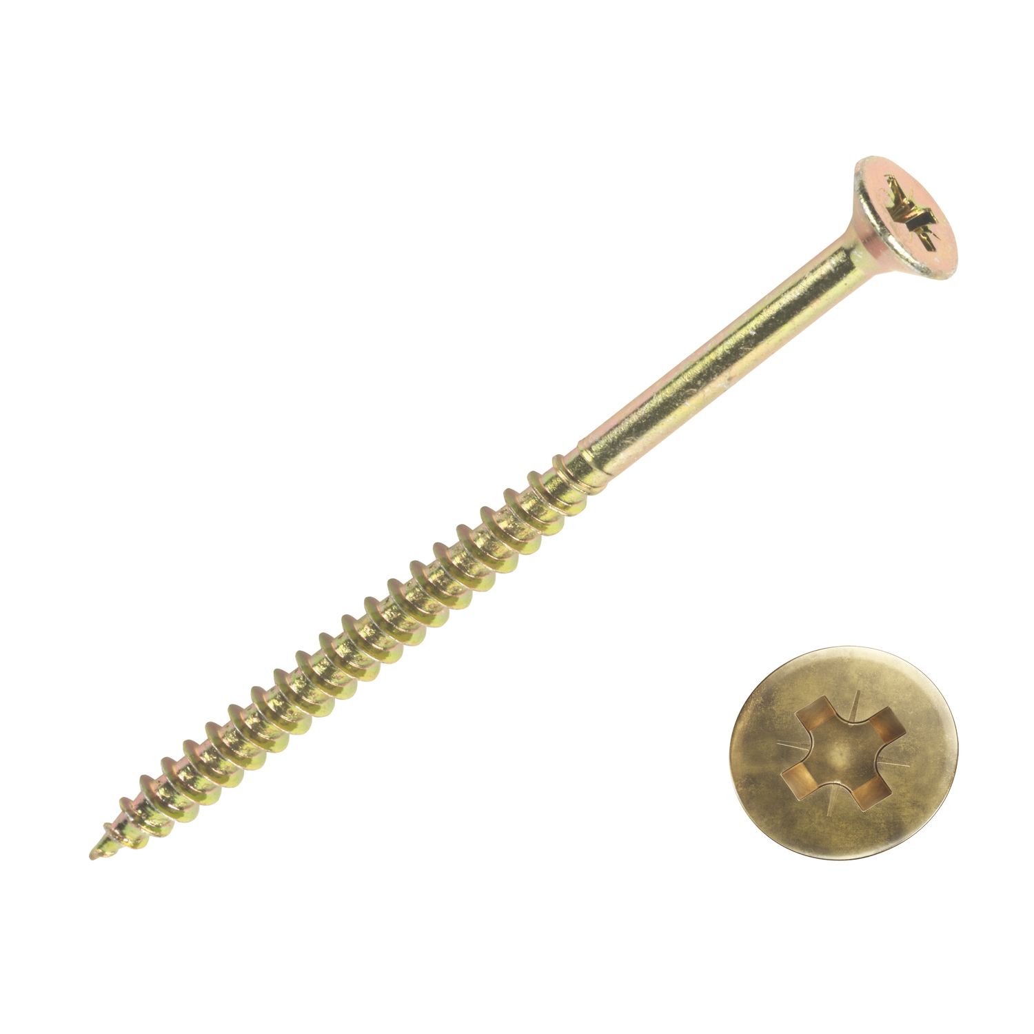 Goldscrew PZ Double-Countersunk Thread Cutting Multipurpose Screws 6mm x 140mm 50 Pack (13997)