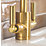 Streame by Abode Brolle Swan Dual-Lever Mono Mixer Kitchen Tap Brushed Brass