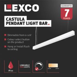 Lexco Castula LED Linear Pendant White 23W 2500lm