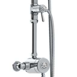 Bristan 1901 Rear-Fed Exposed Chrome Thermostatic Mixer Shower with Rigid Riser Kit