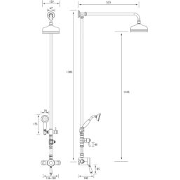 Bristan 1901 Rear-Fed Exposed Chrome Thermostatic Mixer Shower with ...