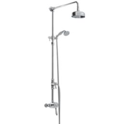 Bristan 1901 Rear-Fed Exposed Chrome Thermostatic Mixer Shower with Rigid Riser Kit