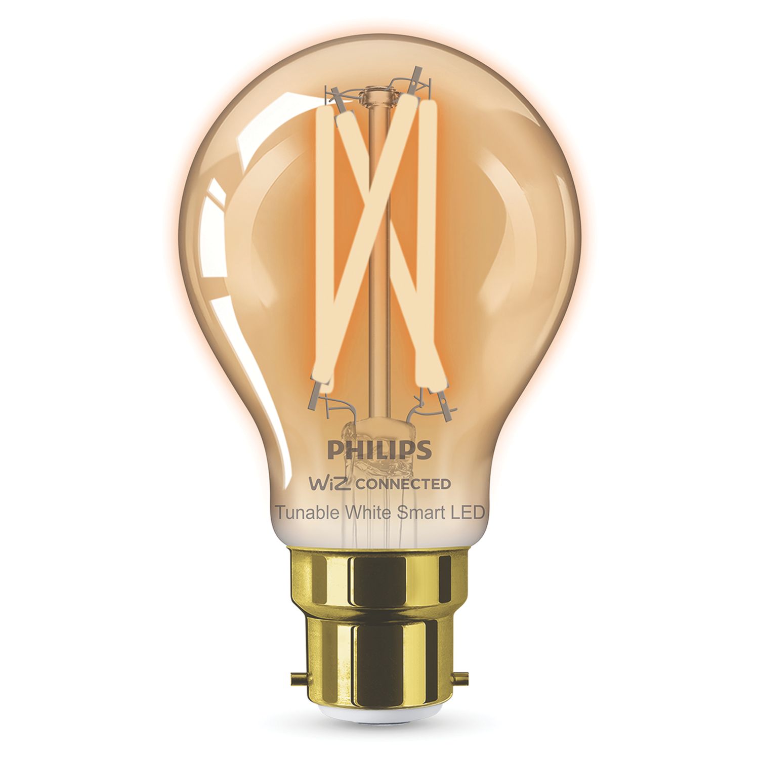 Philips Filament Amber A60 B22 Decorative LED Smart Light Bulb 7W 640lm (139VG)