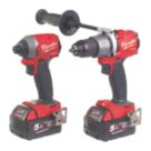 Refurb Milwaukee M18 FPP2A2-502X FUEL 18V 2 x 5.0Ah Li-Ion RedLithium Brushless Cordless Twin Pack