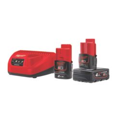 Milwaukee M12FDGS 422B 12V 2 x 2.0 4.0Ah Li Ion RedLithium Brushless Cordless Straight Die Grinder Screwfix