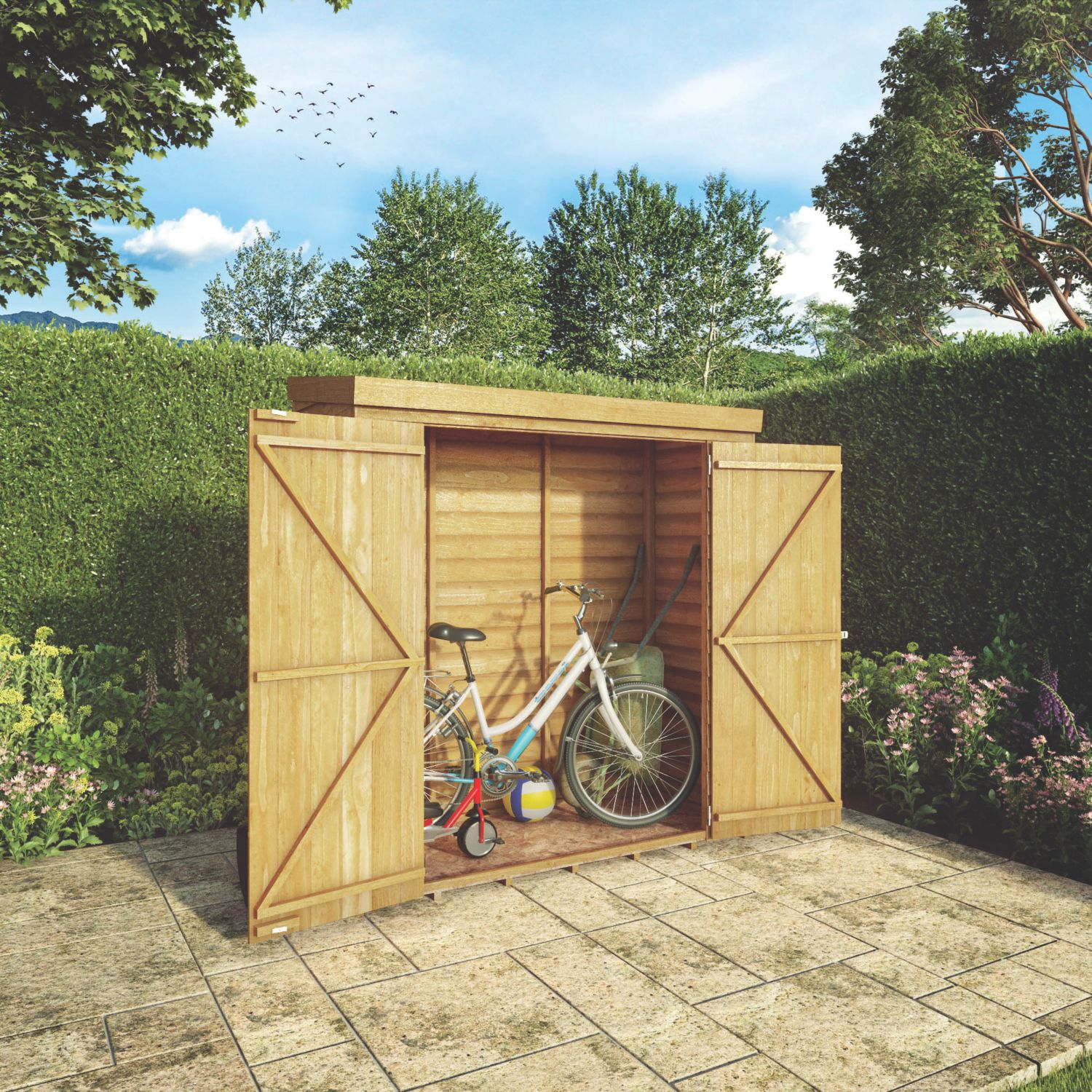 Mercia 6' x 2' 6" (Nominal) Pent Overlap Timber Shed (139YL)