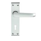 Union Ambassador Lock Door Handle Pair Satin Aluminium