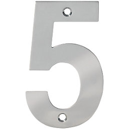 Eclipse Door Numeral 5 Polished Stainless Steel 100mm