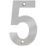 Eclipse Door Numeral 5 Polished Stainless Steel 100mm