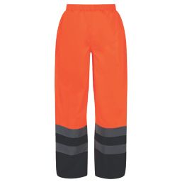 Regatta Pro Hi-Vis Over Trousers Elasticated Waist Orange / Navy 3X Large 41" W 31" L