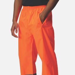 Regatta Pro Hi-Vis Over Trousers Elasticated Waist Orange / Navy XXX Large 41" W 31" L