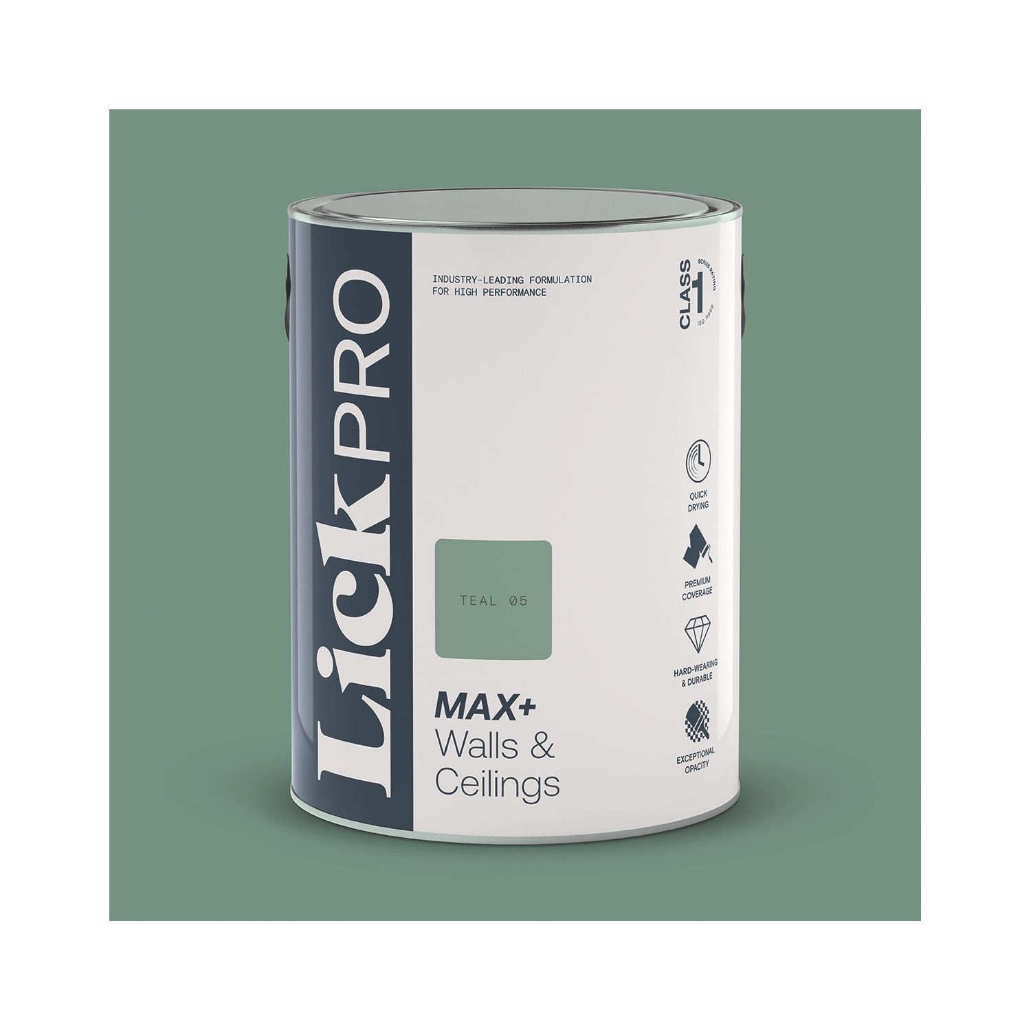 LickPro Max+ 5Ltr Teal 05 Eggshell Emulsion Paint (140JY)