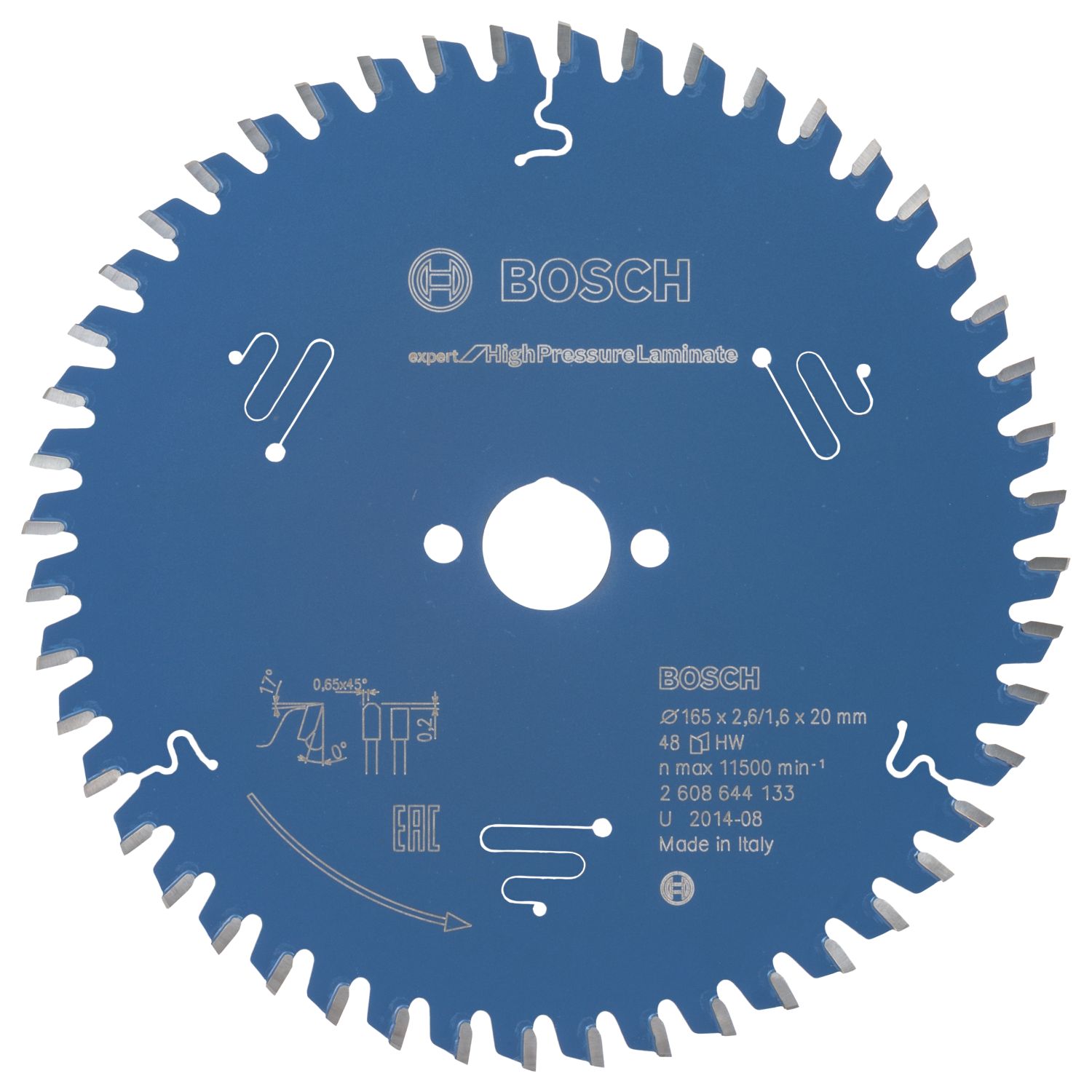 Bosch Expert High Pressure Laminate Circular Saw Blade 165mm x 20mm 48T (140KR)