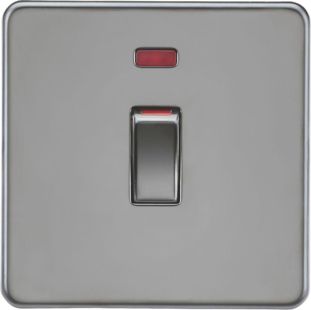 BG 45A Brushed Steel RockervRaised slim Control switch with LED indicator