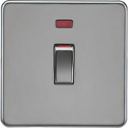 Knightsbridge  45A 1-Gang DP Control Switch Black Nickel with LED