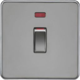 Knightsbridge  45A 1-Gang DP Control Switch Black Nickel with LED