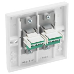 British General 900 Series 2-Gang RJ11 Telephone / Data Socket White