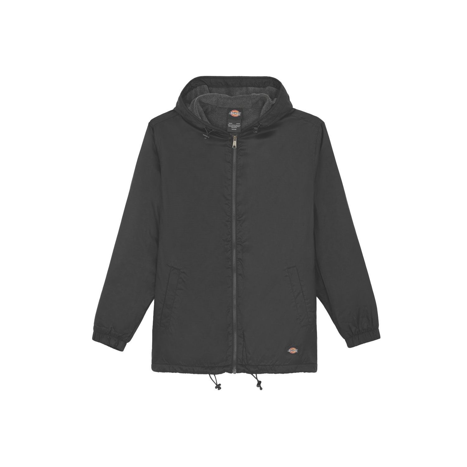 Dickies Fleece Lined Nylon Hooded Jacket Jackets Black X Large 41" Chest (140XJ)