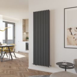 Azur Eclipse Duplex 1800mm x 600mm 5853BTU Anthracite Vertical Designer Radiator