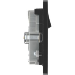 British General Evolve 13A 2-Gang SP Switched Socket + 3A 22W 2-Outlet Type A & C USB Charger Matt Black with Black Inserts