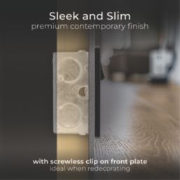 British General Evolve 13A 2-Gang SP Switched Socket + 3A 22W 2-Outlet Type A & C USB Charger Matt Black with Black Inserts