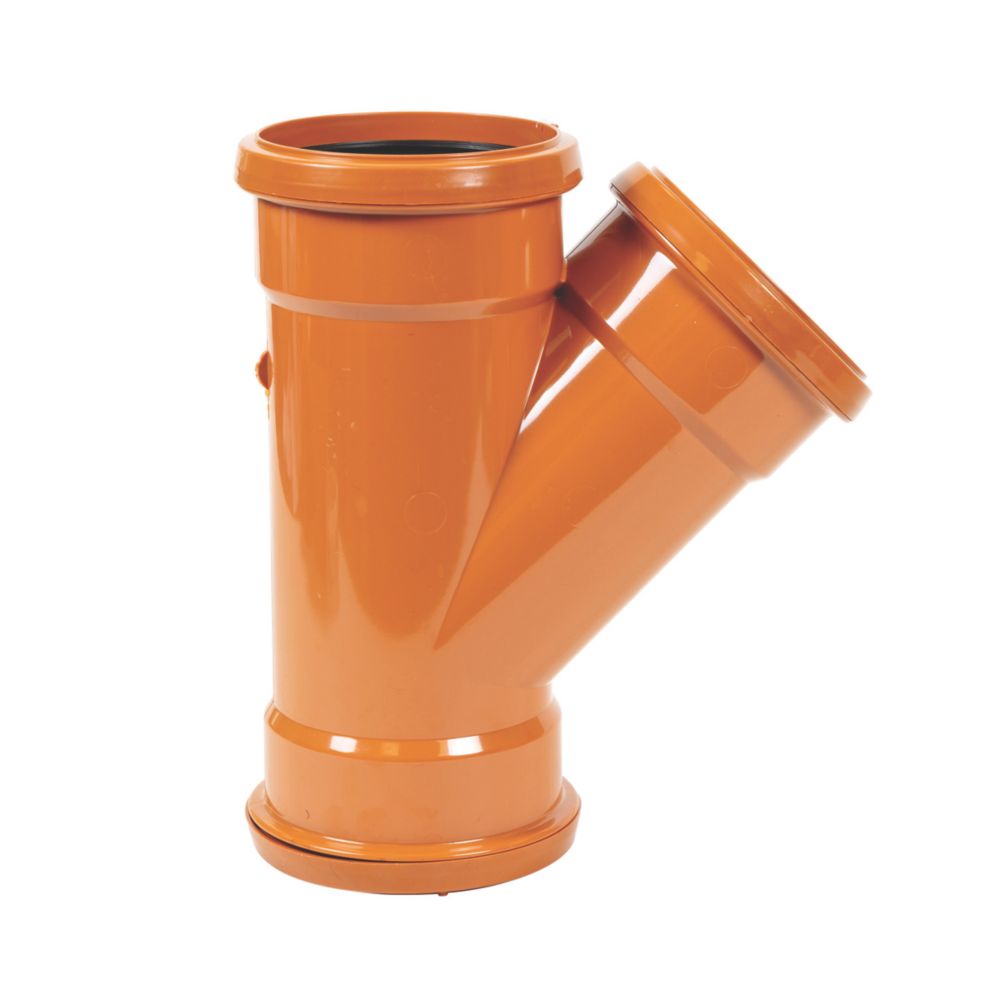 FloPlast Push-Fit 45° Triple Socket Equal Junction 110mm - Screwfix
