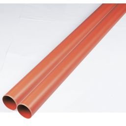 FloPlast Push-Fit Plain-End Underground Drainage Pipes 110mm x 3m 2 Pack