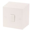 10AX 1-Gang 1-Way Light Switch  White  5 Pack