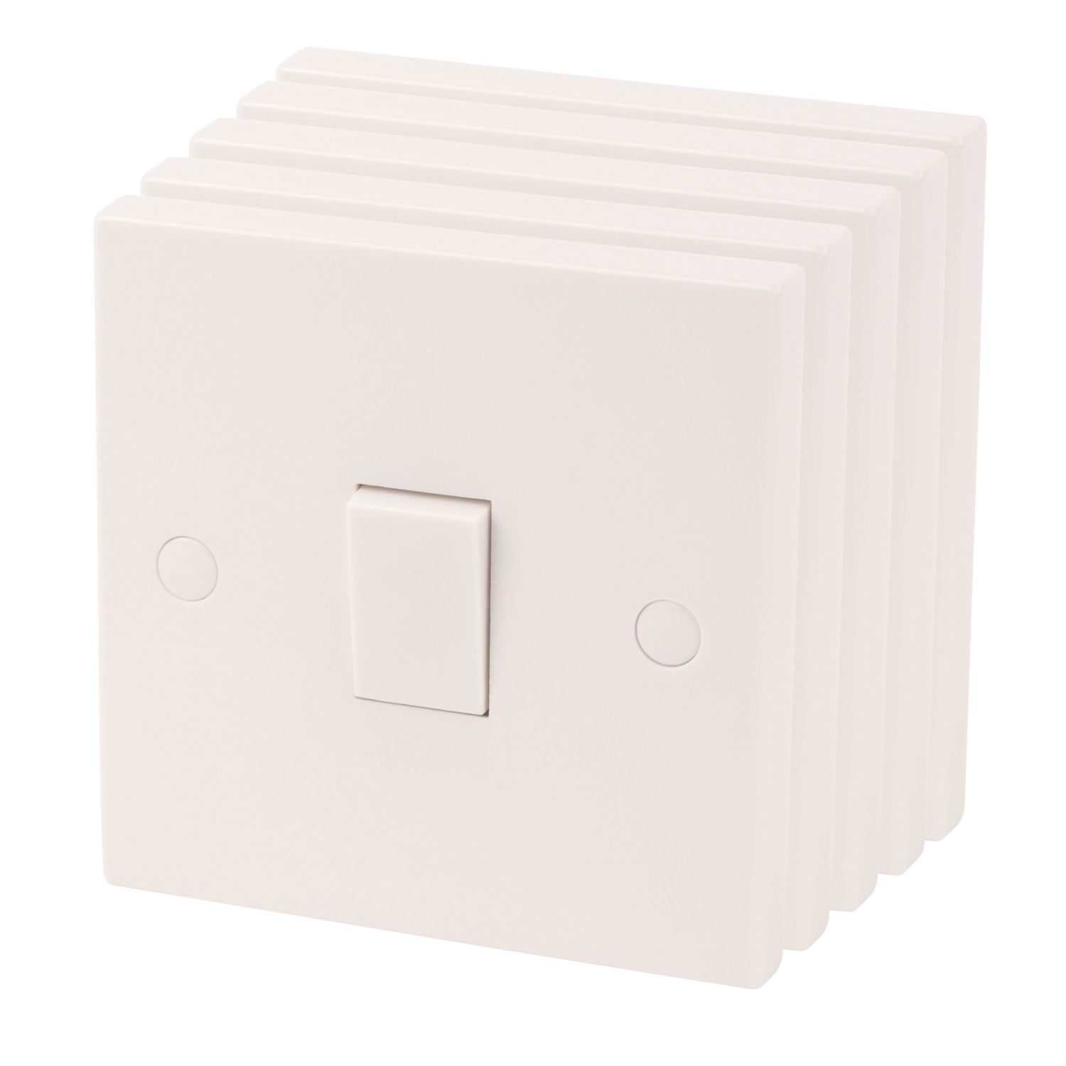 Essentials 10AX 1-Gang 1-Way Light Switches White 5 Pack (1412D)