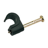 Tower Black Coaxial Cable Clip 6-7mm 100 Pack