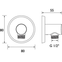 Bristan Contemporary Round Shower Wall Outlet Chrome-Plated 55mm