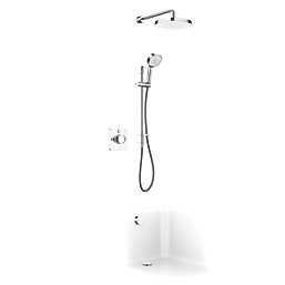 Mira Evoco Rear-Fed Concealed Chrome Thermostatic Built-In Mixer Shower with Diverter & Bath Fill
