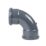 FloPlast  Push-Fit 92.5° Double Socket Offset Pipe Bend Anthracite Grey 110mm