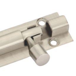 Smith & Locke Straight Barrel Door Bolt Satin Nickel 63mm