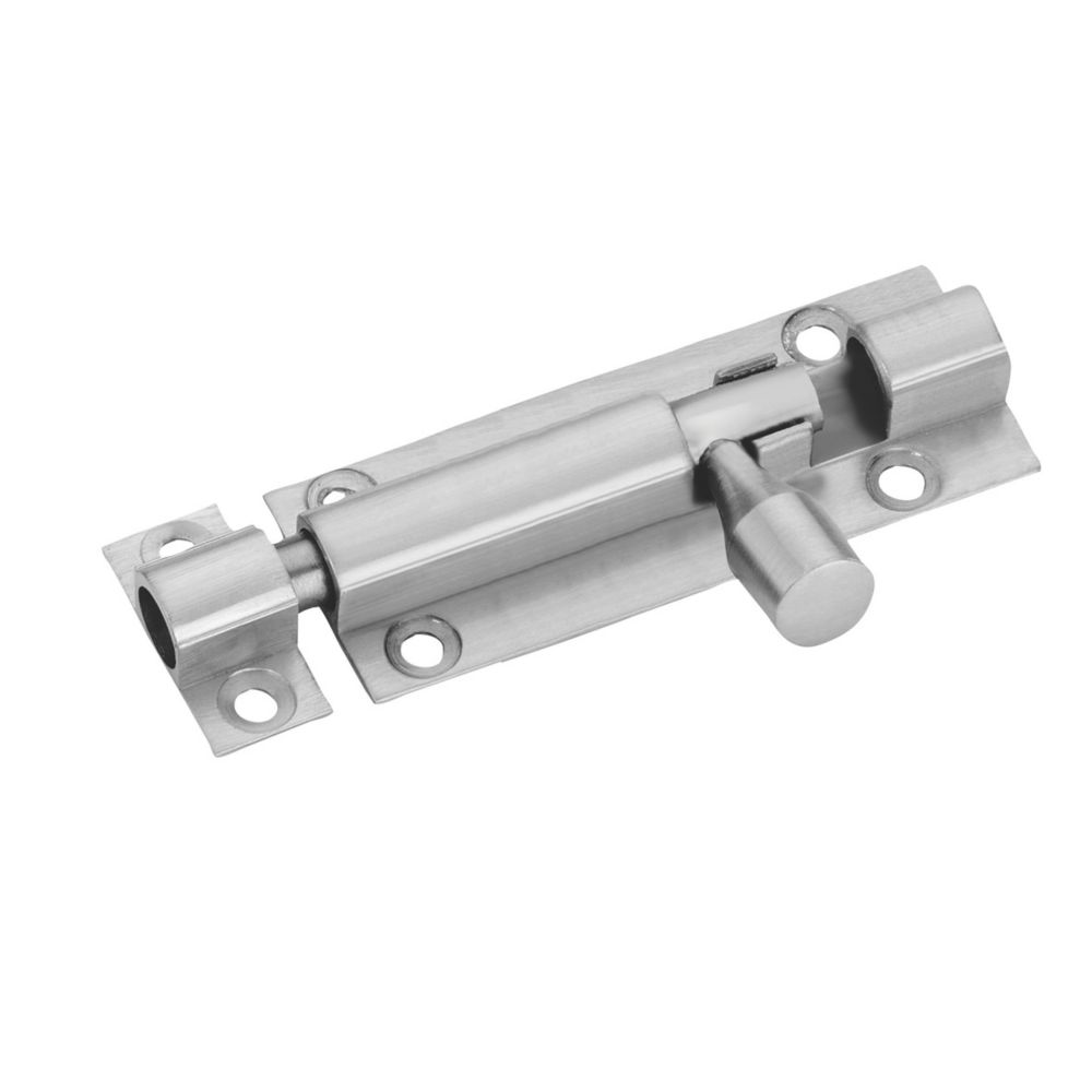 Smith & Locke Straight Barrel Door Bolt Satin Nickel 63mm - Screwfix