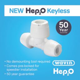 Hep2O  Plastic Push-Fit Reducing Keyless Tee 10mm x 10mm x 15mm