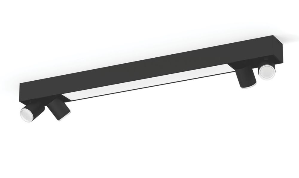 Philips Hue Centris RGB & White LED 4Spot Ceiling Light Black 6W 4200lm Screwfix