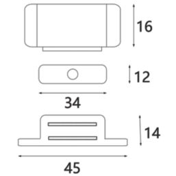 Essentials 1-Hole Magnetic Cabinet Catch Black 45mm x 16mm 10 Pack
