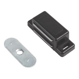 Essentials 1-Hole Magnetic Cabinet Catch Black 45mm x 16mm 10 Pack