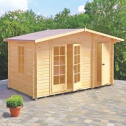 Shire Bourne 13 ' 6" x 8' (Nominal) Apex Timber Log Cabin