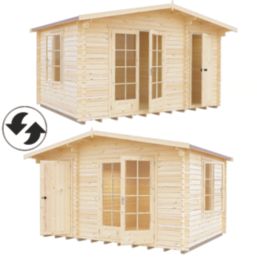 Shire Bourne 13 ' 6" x 8' (Nominal) Apex Timber Log Cabin