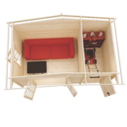 Shire Bourne 13 ' 6" x 8' (Nominal) Apex Timber Log Cabin